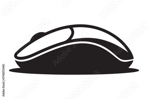 Silhouette of a computer mouse. Vector Black silhouettes. with white background