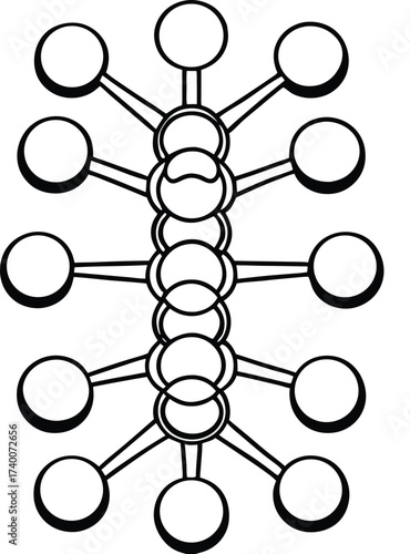 The intricate structure of a social network connection can be modeled like a molecule of carbon and nitrogen atoms, reflecting the complexity of interpersonal ties in science