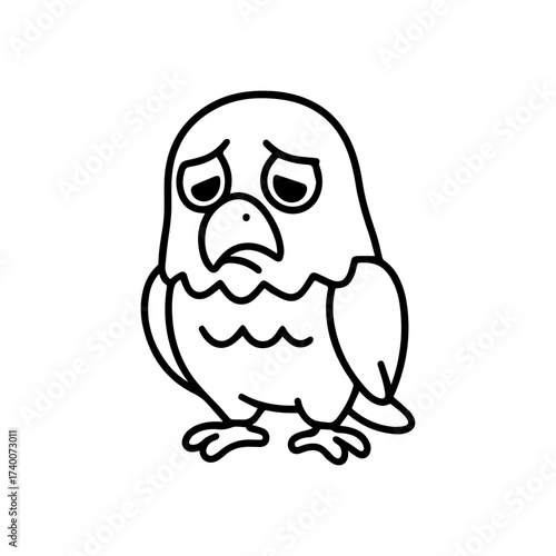 vector line icon sad eagle on a white background
Vector animal character emotion, including joy and sadness