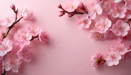 Wallpaper Mural delicate pink cherry blossoms on light pink background ready for design purposes Torontodigital.ca