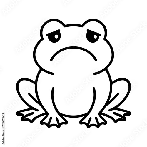 vector line icon sad frog on a white background
Vector animal character emotion, including joy and sadness