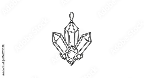 Elegant crystal pendant with geometric facets in a sophisticated minimalist design