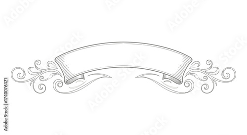 Elegant banner design with floral ornaments, perfect for adding a touch of classic style
