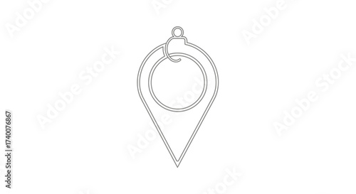 Location symbol outline design. A visual representation of geographical tracking and mapping