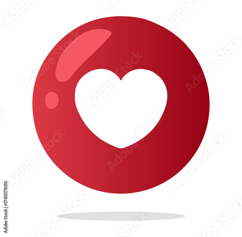 Heart in Circle Icon – Love, Affection, and Social Media Like Symbol Vector Illustration