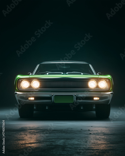 luxury car on black background