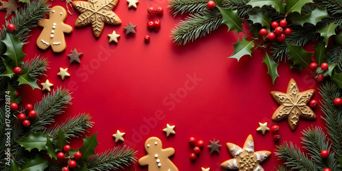 christmas decoration on wooden background