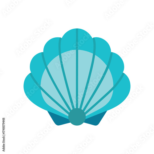 A colorful seashell vector art illustration