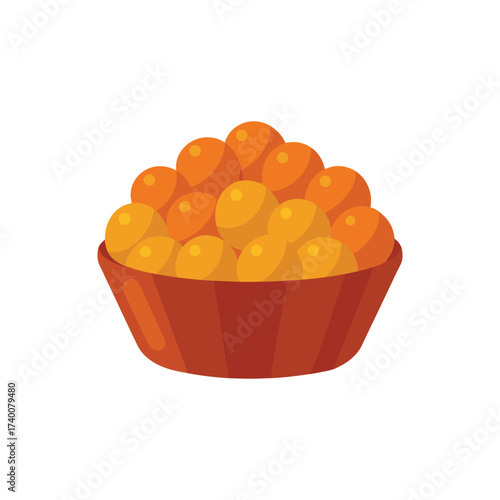 A colorful small serving of tater tots vector art illustration