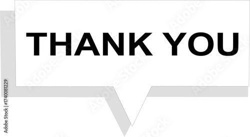 A simple and eye-catching 'Thank You' in a speech bubble, with a blue gradient, conveys gratitude and illustrates appreciation