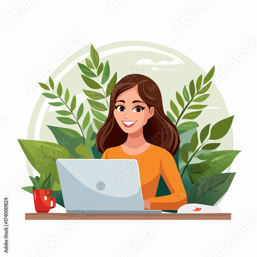 girl with laptop