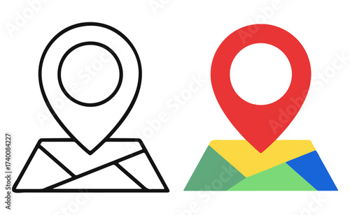 Free Download Map Location Icon Set – Outline and Colorful Pin Symbols for Navigation, GPS, and Digital Mapping Interfaces - GFXLoad