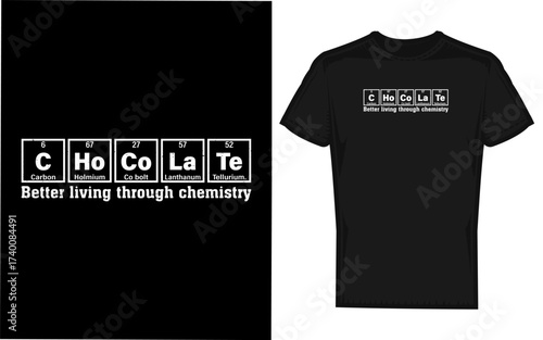 Funny chemistry chocolate c ho co la te element silhouette design a playful graphic combining scientific elements with the sweet appeal of chocolate perfect for creative projects