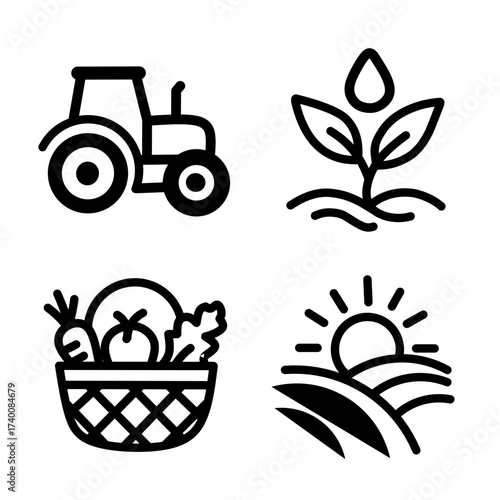 Farming icon set 