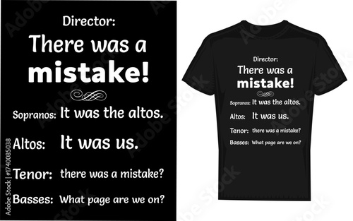 Humorous silhouette of a choir director leading soprano alto tenor and bass singers in a lively performance silhouette