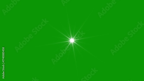 sparkling star animation, Single shining white star, looped shimmering light effect, Twinkle star glitter sparkle, blinking light effect on transparent background, green screen background 4k video
