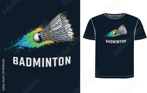 Badminton T Shirt Design 