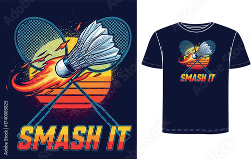 Badminton T Shirt Design 