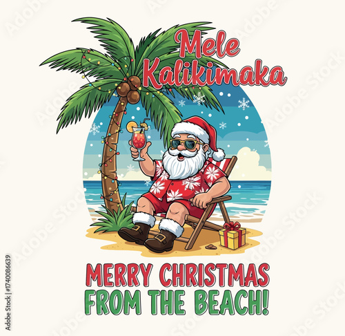 santa claus on the beach