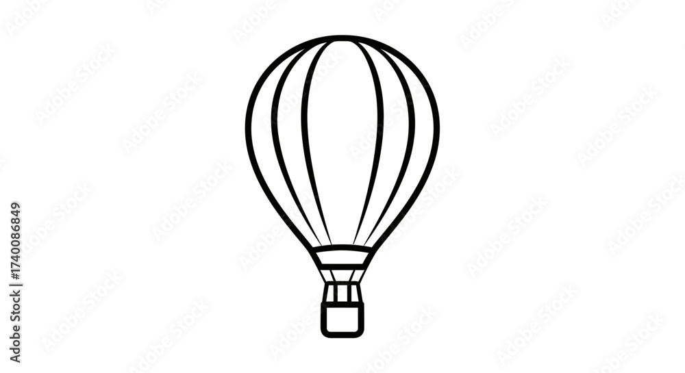 Obraz premium Vector art of hot air balloon icon, simple and clean design