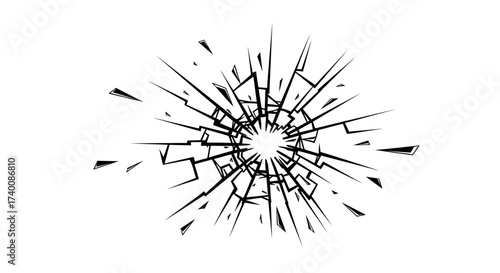 Vector art of cracked glass vector illustration