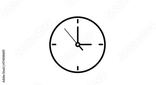 Vector art of clock icon showing the time, simple and clear