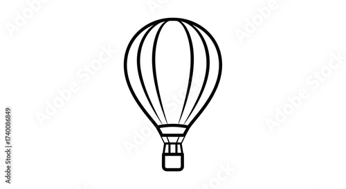 Vector art of hot air balloon icon, simple and clean design