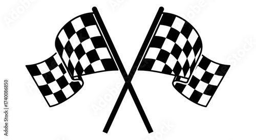 Vector art of checkered flags, symbolizing racing competition