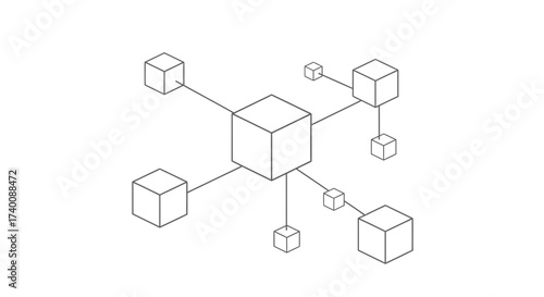 Illustration of interconnected cubes representing a network
