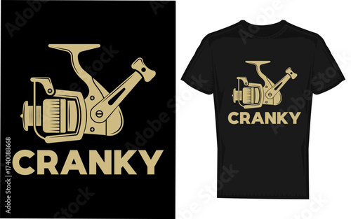 Funny crankbait fishing lure with a playful cartoonish design presented as a bold silhouette for graphic use