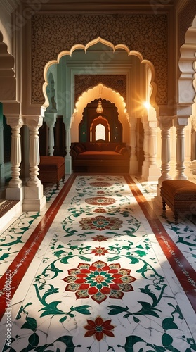 Traditional_Mughalinspired_marble_chip_flooring