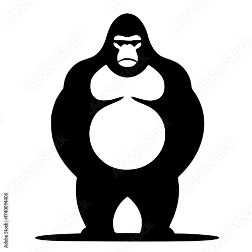 Fat primate silhouette