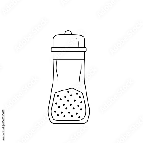 Kitchen icon: black pepper shaker on transparent background