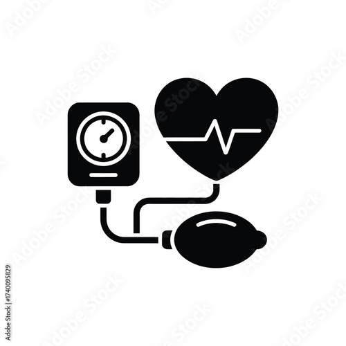 Heart health blood pressure monitor icon