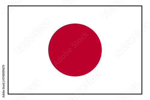 日本の国旗イラスト　縦横比2対3　直径5分の3