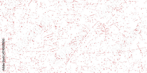 Red grunge texture background with white paint splash pattern and rough border design