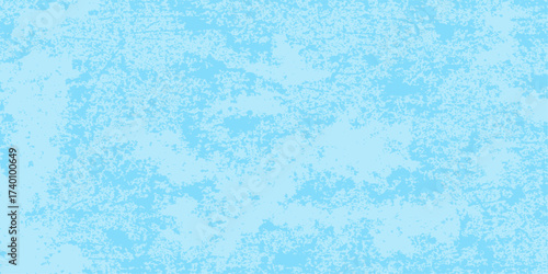 The image features an abstract blue grunge background with a textured, vintage paper surface showing a paint and ice-like winter pattern