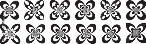 Abstract black and white pattern, hypnotizing optical illusion backdrop
