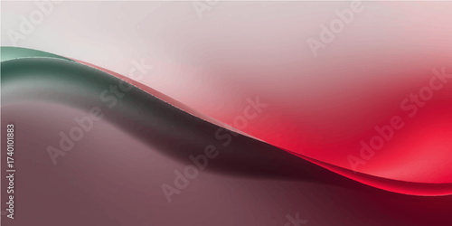Abstract red silk background with a dynamic flowing curve design and light texture