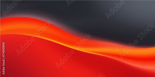 A dynamic vector illustration shows the flag of Spain in a vibrant red and yellow color pattern with a graceful waving motion like silk