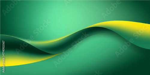 Abstract artistic green wave flowing line design vector illustration for a modern business backdrop or web wallpaper