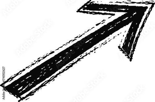 Vector art of hand drawn arrow pointing upwards