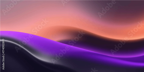 Abstract flowing purple and blue light waves with energy and motion texture backdrop