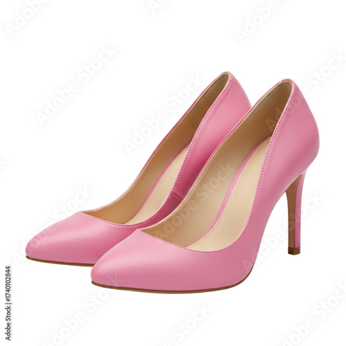 Pink High Heel Pumps isolated on transparent background