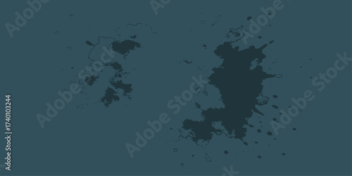 An abstract grunge vector illustration of a Europe map with ink splat texture and border design
