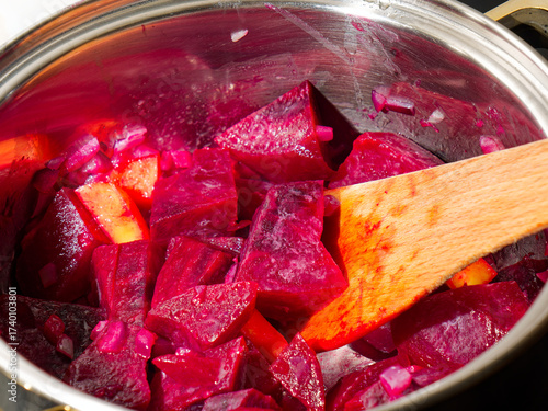 Cooking beetroot soup