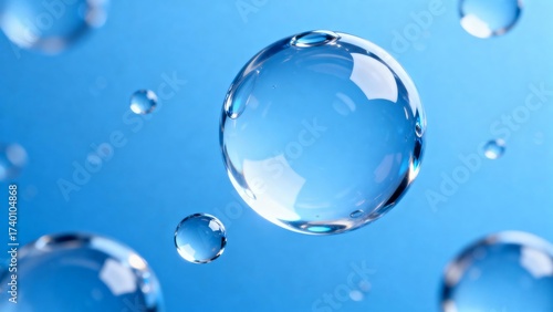 Wallpaper Mural Water Bubbles on Blue Background Torontodigital.ca