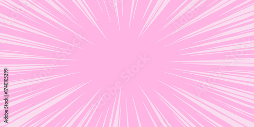 Abstract pink and purple background illustration with a bright sunburst pattern of rays and lines