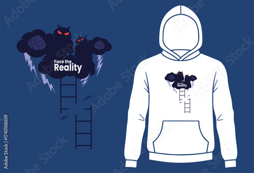 The Reality Check Hoodie design,For the steel minded. This bold design features the broken climb.a tribute to those who conquer fear, rejection, and extreme pressure.thougness fight mentallity