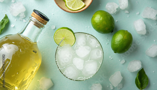 Margarita ingredients and drink